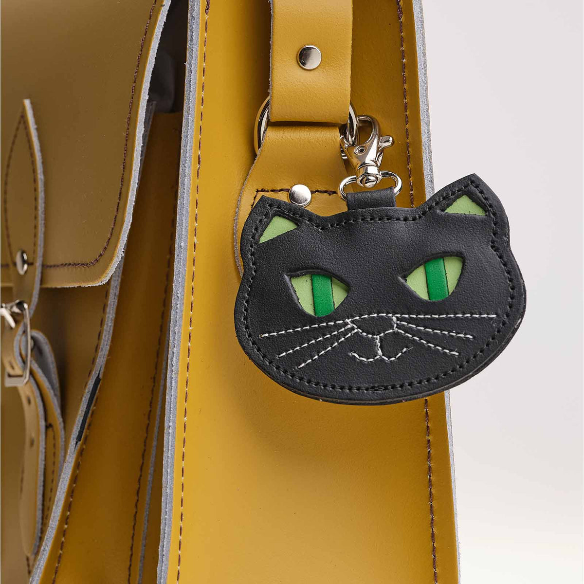 Zatchels Lucky Black Cat Leather Bag Charm