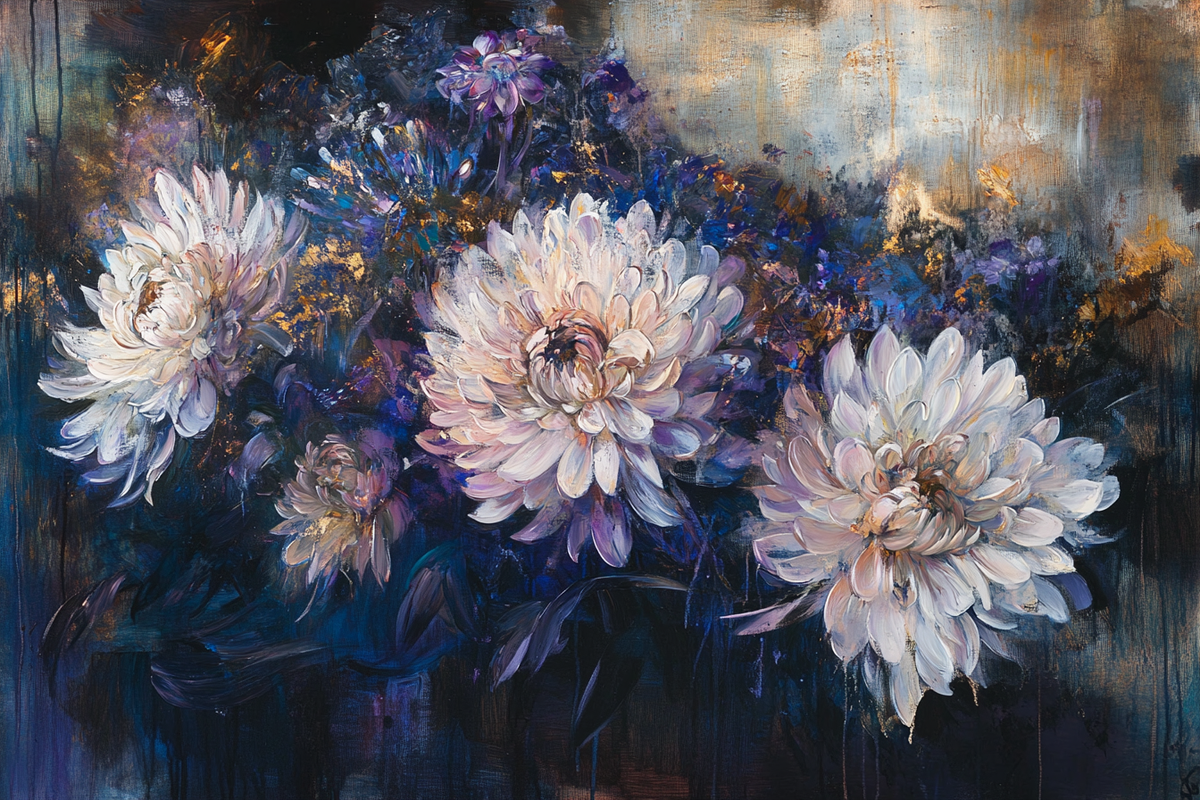 Chrysanthemum Reflection Canvas