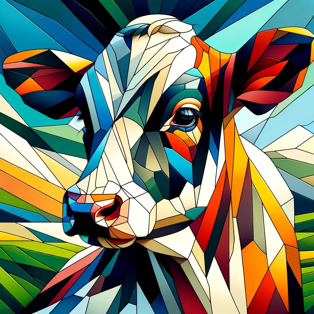 Cubist Contrast Cow Cotton Cushion