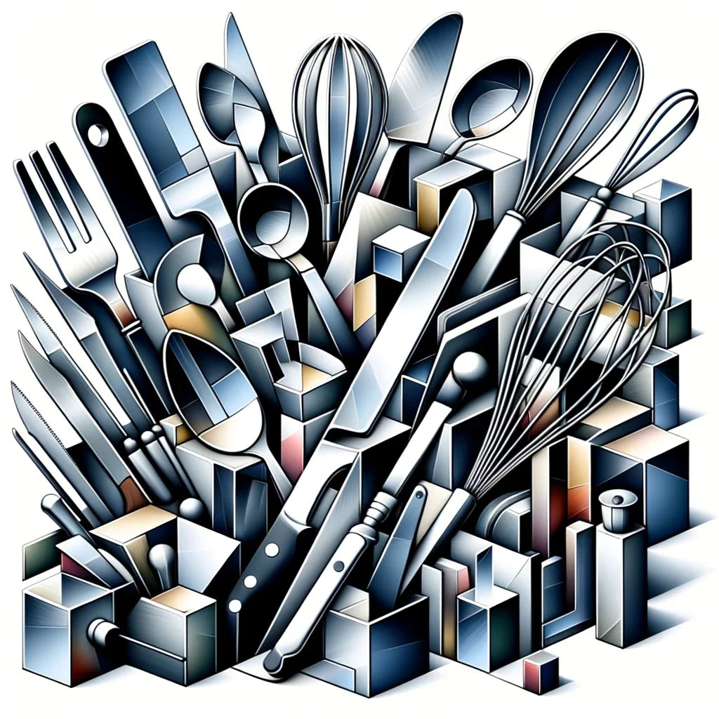 Cubist Kitchen Symphony Cotton Cushion