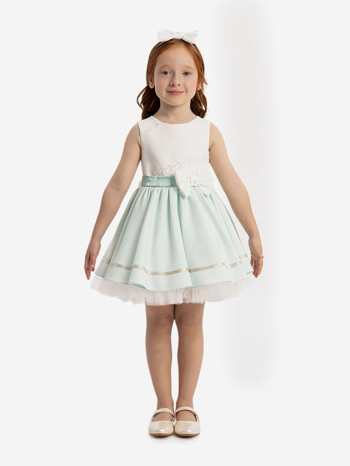 DRESS & Fleur Baby Girls Dress with Headband in Green