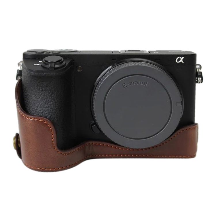 1/4 inch Thread PU Leather Camera Half Case Base for Sony ILCE-A6500 / A6500, For Sony ILCE-A6500 / A6500