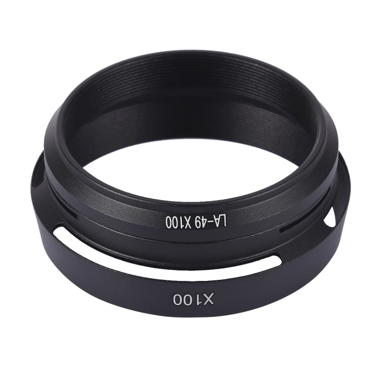 49mm Metal Vented Lens Hood for Fujifilm X100, LA-49 X100 (Black), LA-49 X100 (Silver)