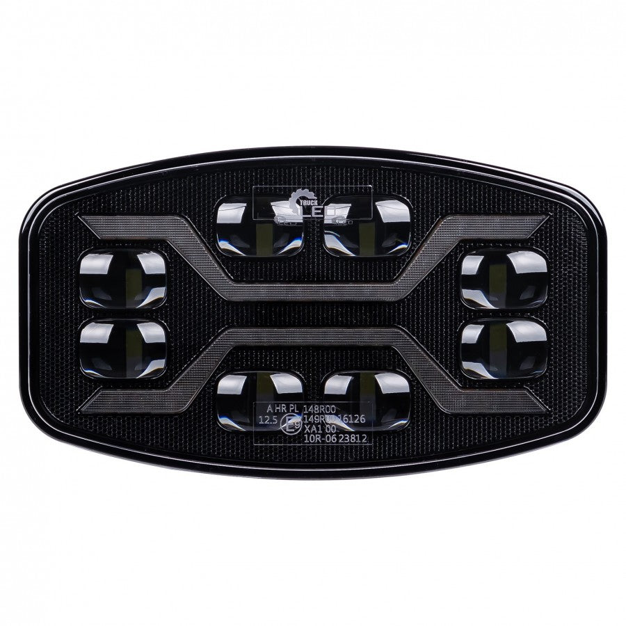Truck LED X Range 3-in-1 Oval Driving Lamp – White Position Light & R65 Amber Warning Strobe, 12–24V
