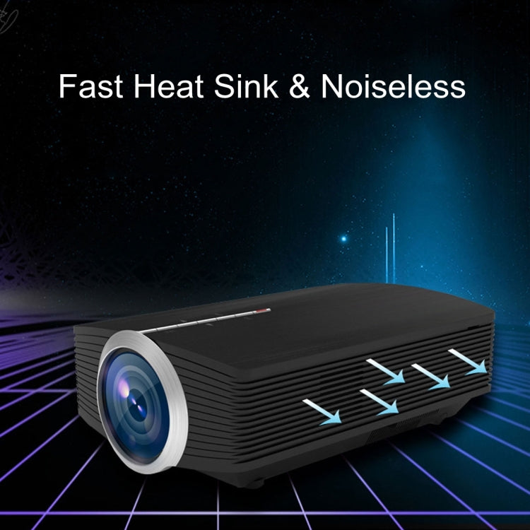 YG510 1200 LUX 800*480 LED Projector HD Home Theater, Support HDMI & VGA & AV & TF & USB, YG510 Black