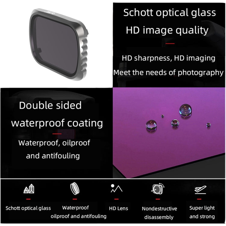 JSR KS 8 in 1 UV + CPL + ND8 + ND16 + ND32 + ND64 + STAR + NIGHT Lens Filter for DJI Air 2S, Aluminum Frame, UV + CPL + ND8 + ND16 + ND32 + ND64 + STAR + NIGHT