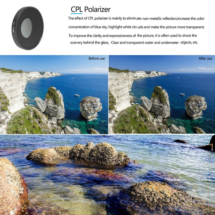 JSR 8 in 1 Streak Blue CPL ND8 ND16 ND32 ND64 STAR NIGHT Lens Filter For DJI Osmo Action 3, 8 in 1
