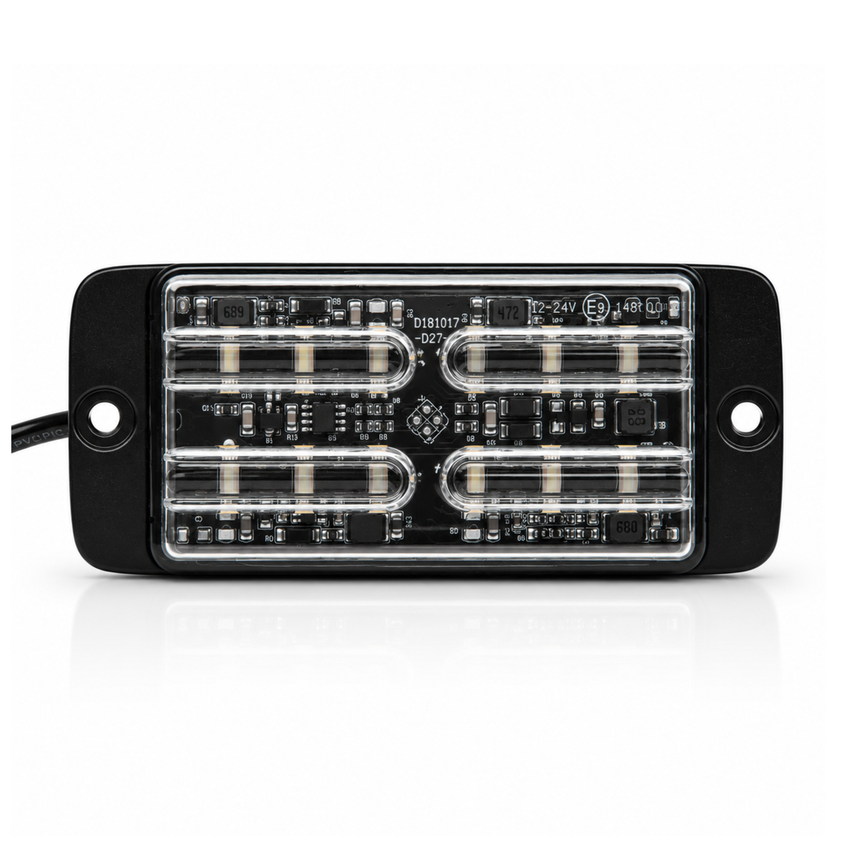 Ultra Slim 12 LED R65 Surface Mount Warning Light – Amber LED Strobe Module 12/24V