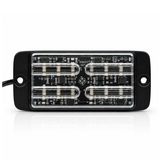 Ultra Slim 12 LED R65 Surface Mount Warning Light – Amber LED Strobe Module 12/24V