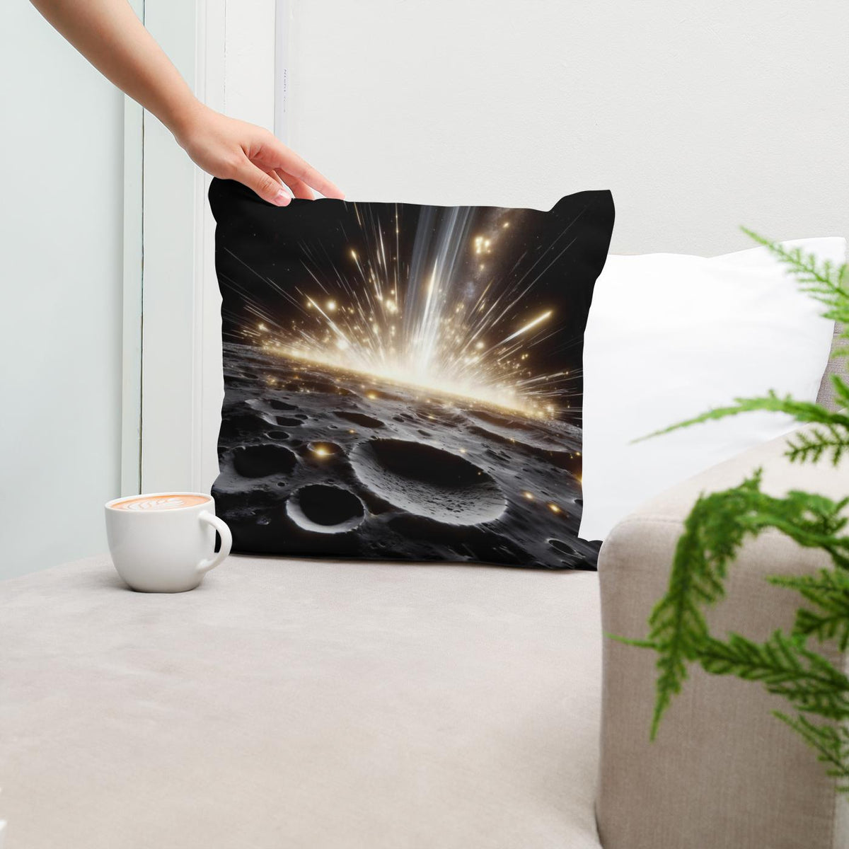 Mercury's Meteor Shower Spectacle Cotton Cushion