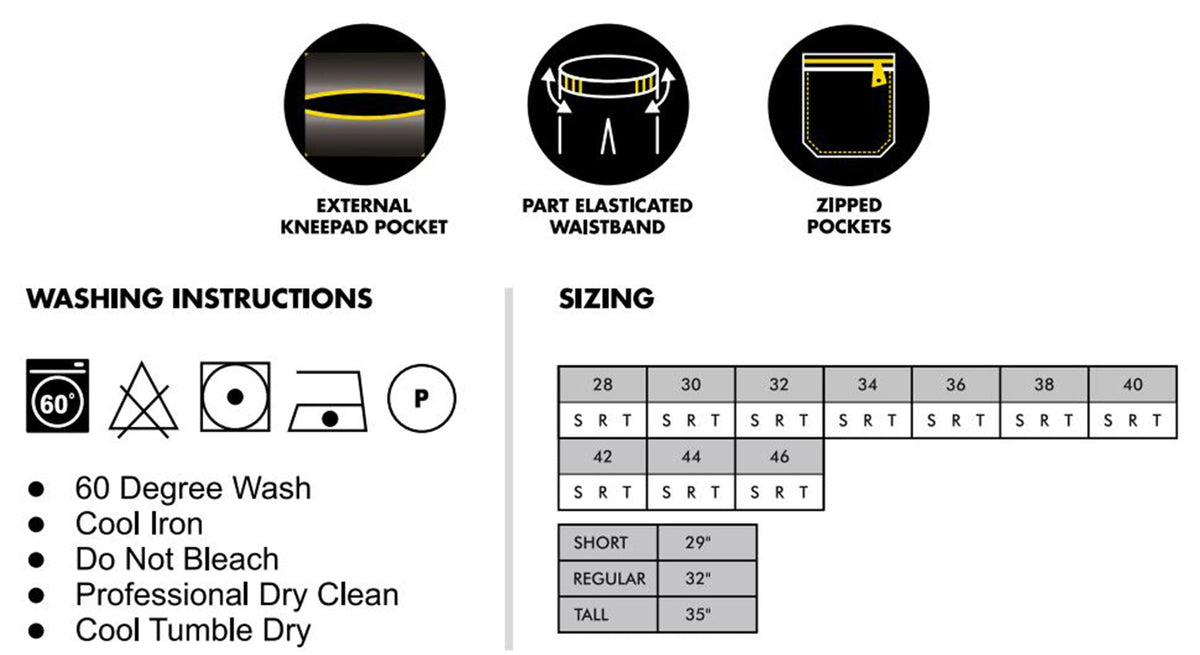 Mens Durable Cargo Action Work Trousers