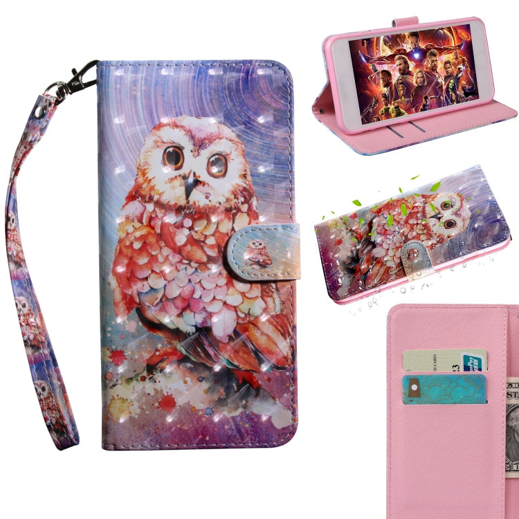 3D Painting Pattern Coloured Drawing Horizontal Flip TPU + PU Leather Case with Holder & Card Slots & Wallet, For Huawei P Smart Z, For Huawei Honor 8A Pro