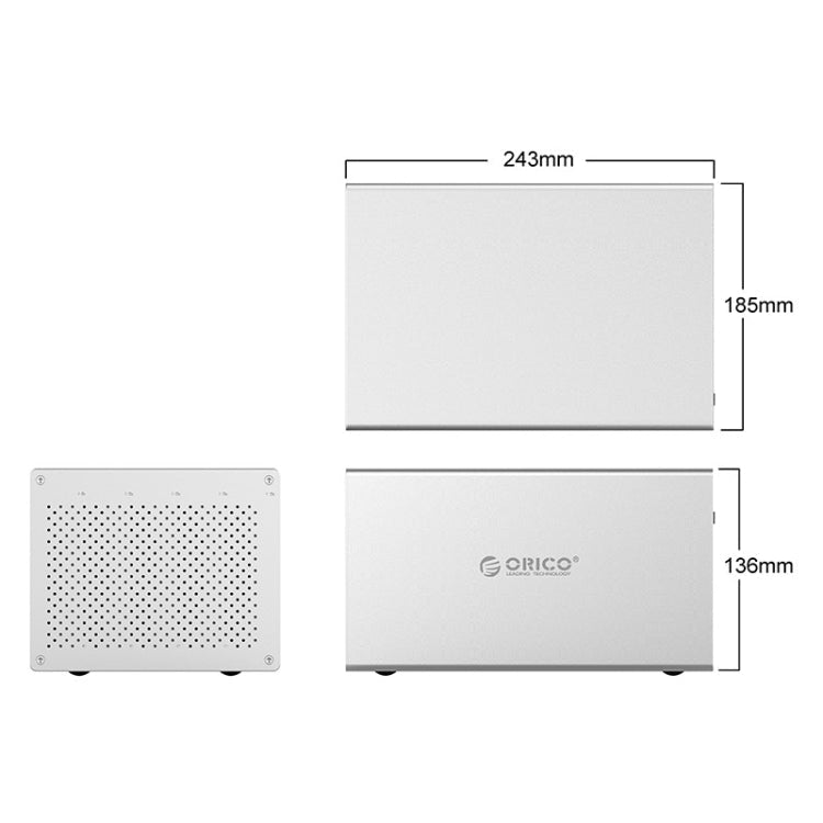 ORICO Honeycomb Series WS500RU3 SATA 3.5 inch 50TB USB 3.0 5 Bays Aluminum Alloy HDD / SSD Enclosure with Raid, USB 3.0 5 Bays with Raid