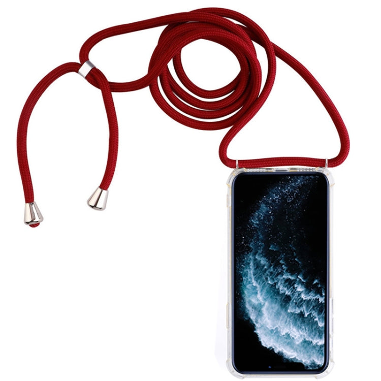 Four-Corner Anti-Fall Trasparent TPU Mobile Phone Case With Lanyard for iPhone, For iPhone 11 Pro