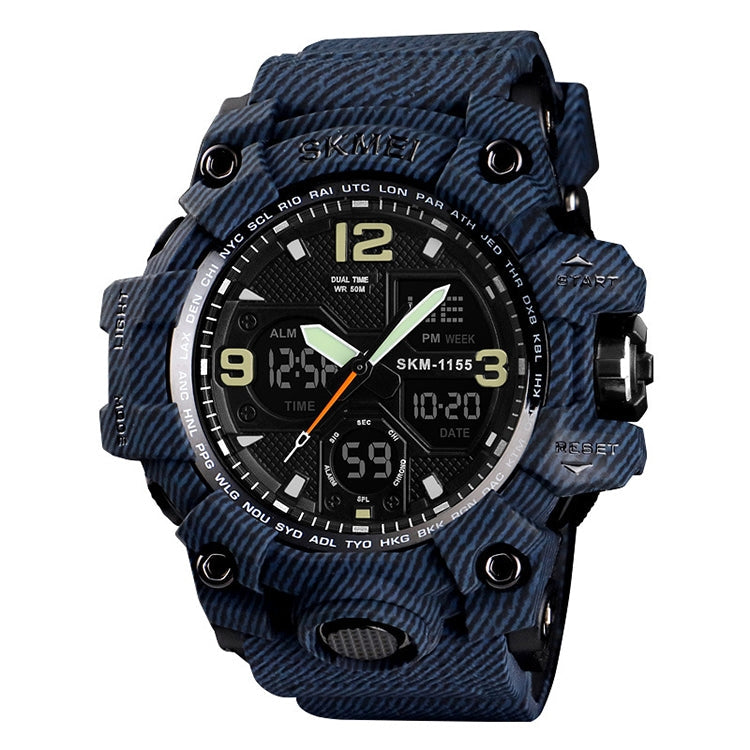 SKMEI 1155B Multifunctional Men Outdoor Sports Noctilucent Waterproof Large Dial Wrist Watch