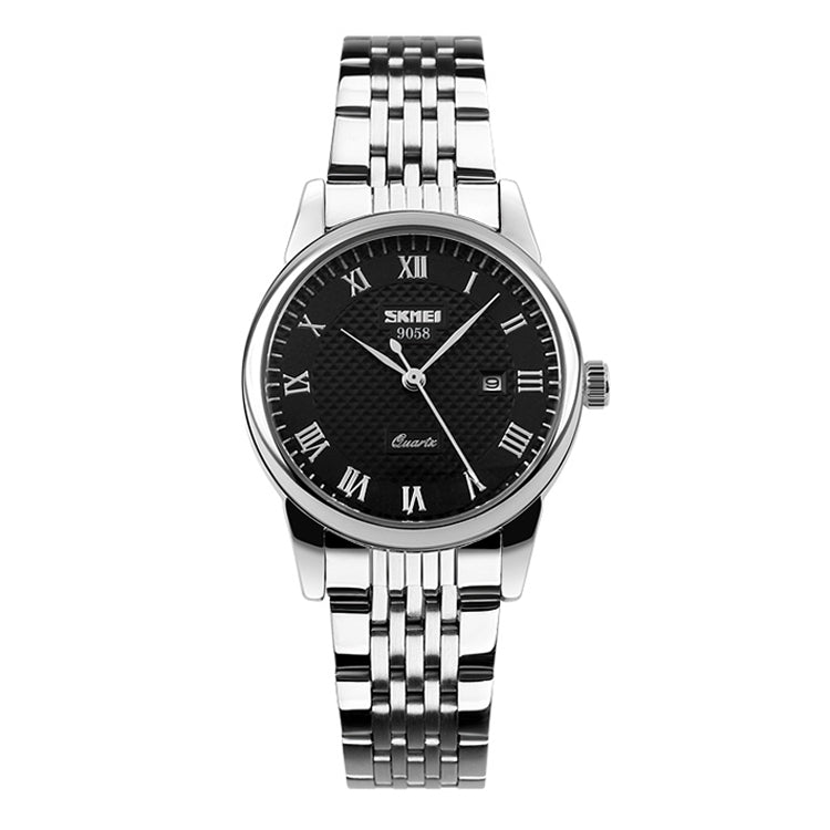 SKMEI 9058 Multifunctional Outdoor Fashion Waterproof Steel Strip Quartz Wrist Watch, Men Style Black, Men Style White, Men Style Blue, Women Style Black, Women Style White, Women Style Blue