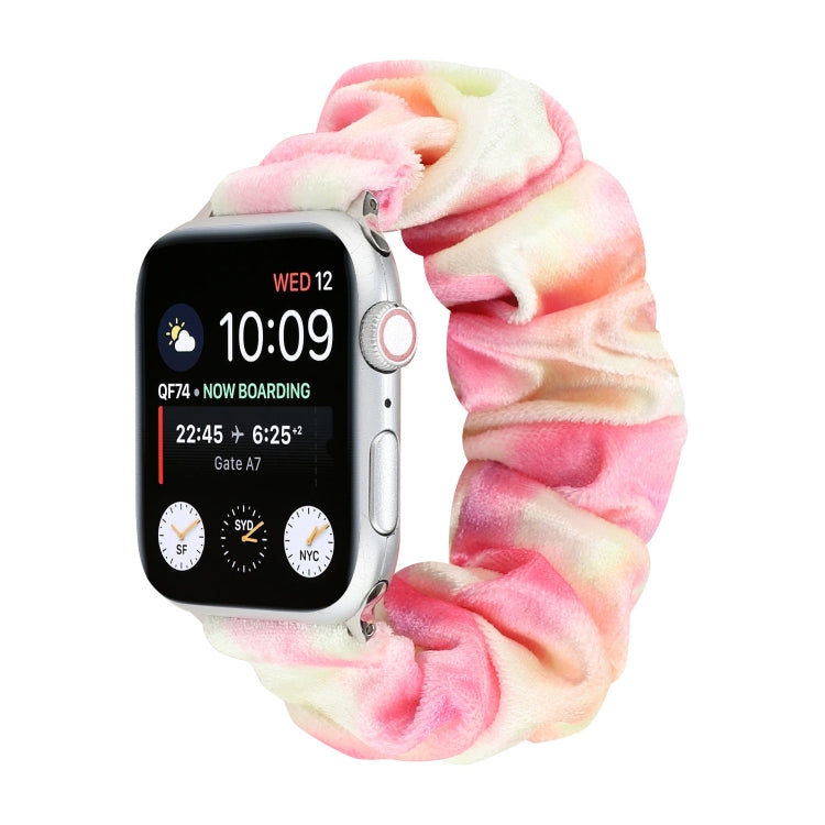 Flannel Hair Ring Replacement Strap Watchband, For Apple Watch Series 8&7 41mm / SE 2&6&SE&5&4 40mm / 3&2&1 38mm, For Apple Watch Series 7 41mm / 6 & SE & 5 & 4 40mm / 3 & 2 & 1 38mm