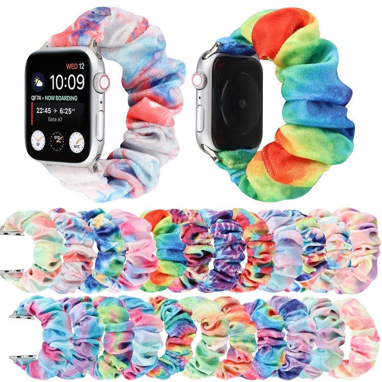 Flannel Hair Ring Replacement Strap Watchband, For Apple Watch Series 8&7 41mm / SE 2&6&SE&5&4 40mm / 3&2&1 38mm, For Apple Watch Series 7 41mm / 6 & SE & 5 & 4 40mm / 3 & 2 & 1 38mm