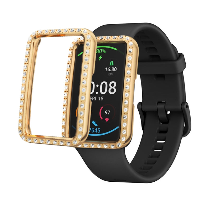 For Huawei Watch Fit Single Row Diamond PC Protective Case Cover