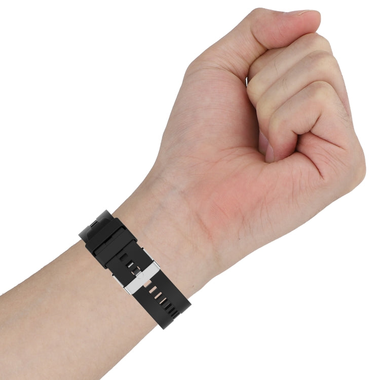 For Huawei Watch GT 2 42mm Silicone Replacement Wrist Strap Watchband, with Silver Buckle