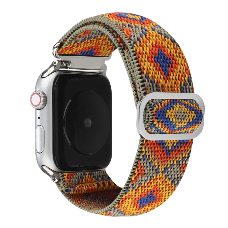 Metal Japanese Buckle Elastic Nylon Replacement Watchbands, For Apple Watch Series 7 45mm / 6 & SE & 5 & 4 44mm / 3 & 2 & 1 42mm, For Apple Watch Series 8&7 41mm / SE 2&6&SE&5&4 40mm / 3&2&1 38mm