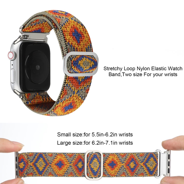 Metal Japanese Buckle Elastic Nylon Replacement Watchbands, For Apple Watch Series 7 45mm / 6 & SE & 5 & 4 44mm / 3 & 2 & 1 42mm, For Apple Watch Series 8&7 41mm / SE 2&6&SE&5&4 40mm / 3&2&1 38mm