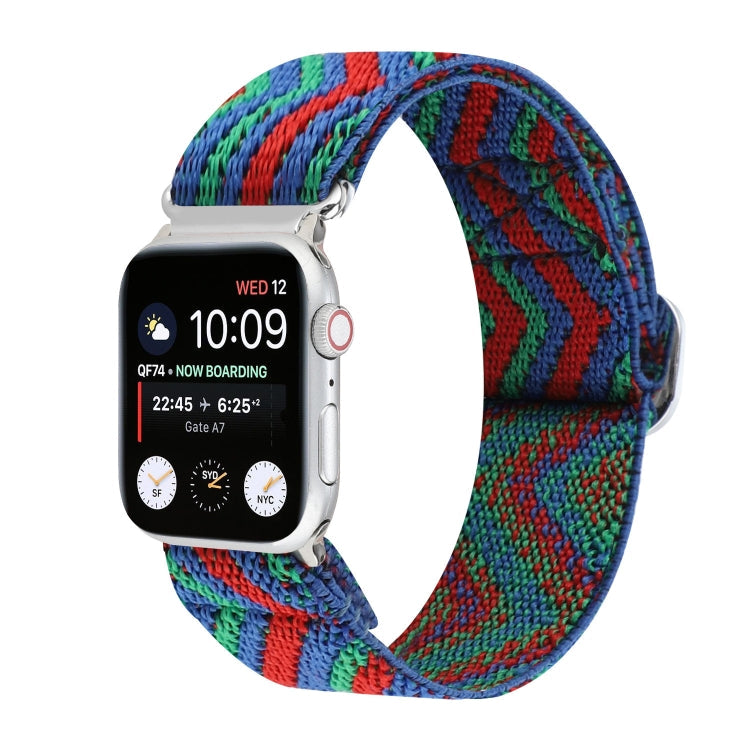 Metal Japanese Buckle Elastic Nylon Replacement Watchbands, For Apple Watch Series 7 45mm / 6 & SE & 5 & 4 44mm / 3 & 2 & 1 42mm, For Apple Watch Series 8&7 41mm / SE 2&6&SE&5&4 40mm / 3&2&1 38mm