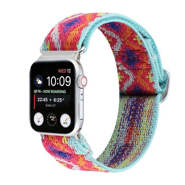 Metal Japanese Buckle Elastic Nylon Replacement Watchbands, For Apple Watch Series 7 45mm / 6 & SE & 5 & 4 44mm / 3 & 2 & 1 42mm, For Apple Watch Series 8&7 41mm / SE 2&6&SE&5&4 40mm / 3&2&1 38mm