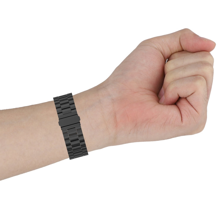 For Garmin Forerunner 35 / 30 Universal Three Beads Stainless Steel Replacement Wrist Strap Watchband, For Garmin Forerunner 35 / 30