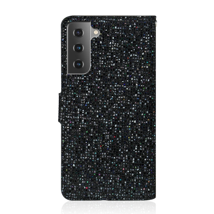 Glitter Powder Horizontal Flip Leather Case with Card Slots & Holder & Lanyard, For Samsung Galaxy S21+ 5G, For Samsung Galaxy S21 Ultra 5G, For Samsung Galaxy S21 5G, For Samsung Galaxy A42