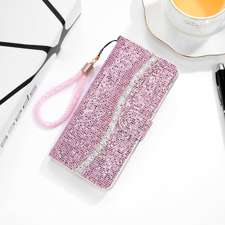 Glitter Powder Horizontal Flip Leather Case with Card Slots & Holder & Lanyard, For Samsung Galaxy S21+ 5G, For Samsung Galaxy S21 Ultra 5G, For Samsung Galaxy S21 5G, For Samsung Galaxy A42