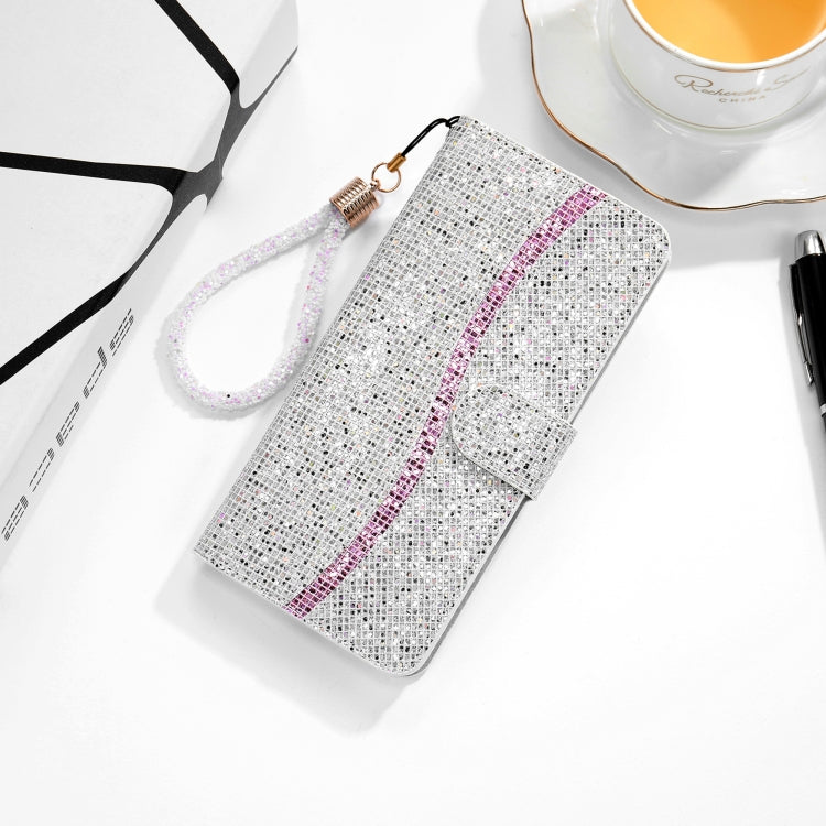 Glitter Powder Horizontal Flip Leather Case with Card Slots & Holder & Lanyard, For Samsung Galaxy S21+ 5G, For Samsung Galaxy S21 Ultra 5G, For Samsung Galaxy S21 5G, For Samsung Galaxy A42