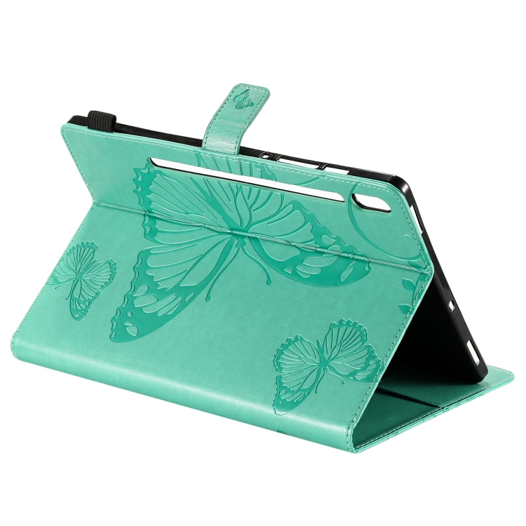 Pressed Printing Butterfly Pattern Horizontal Flip Leather Case with Holder & Card Slots & Wallet & Sleep / Wake-up Function, For Samsung Galaxy Tab S6 T860