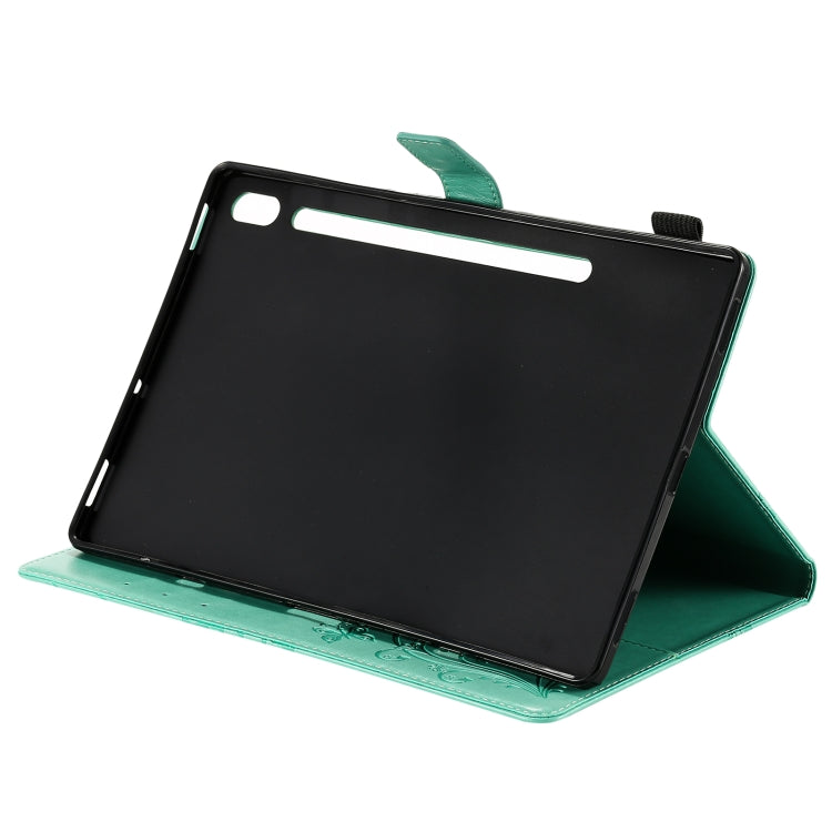 Pressed Printing Butterfly Pattern Horizontal Flip Leather Case with Holder & Card Slots & Wallet & Sleep / Wake-up Function, For Samsung Galaxy Tab S6 T860
