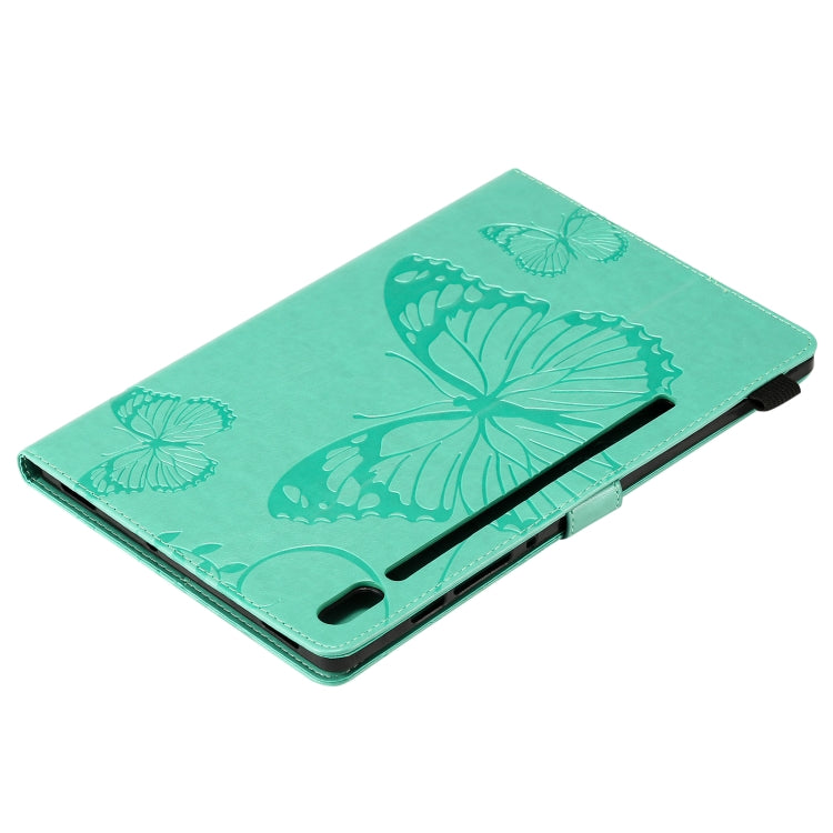 Pressed Printing Butterfly Pattern Horizontal Flip Leather Case with Holder & Card Slots & Wallet & Sleep / Wake-up Function, For Samsung Galaxy Tab S6 T860