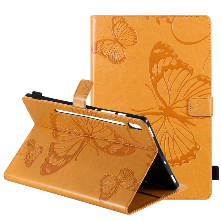 Pressed Printing Butterfly Pattern Horizontal Flip Leather Case with Holder & Card Slots & Wallet & Sleep / Wake-up Function, For Samsung Galaxy Tab S6 T860