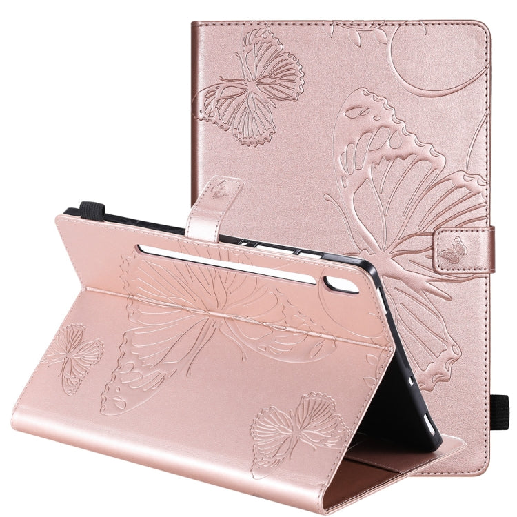 Pressed Printing Butterfly Pattern Horizontal Flip Leather Case with Holder & Card Slots & Wallet & Sleep / Wake-up Function, For Samsung Galaxy Tab S6 T860