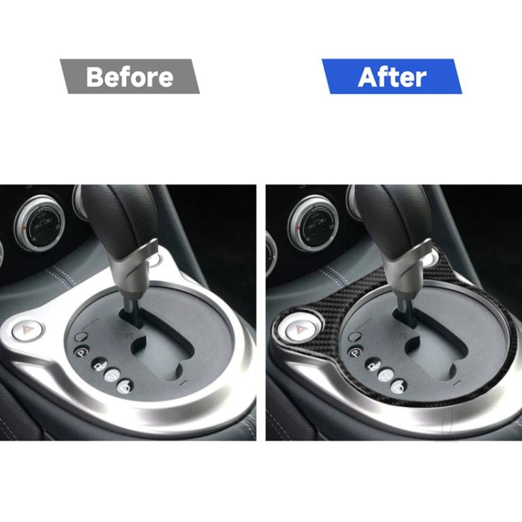 Car Carbon Fiber Whole Gear Position Console Panel Decorative Sticker for Nissan 370Z Z34 2009-, Left and Right Drive Universal, Whole Gear Position Console Panel
