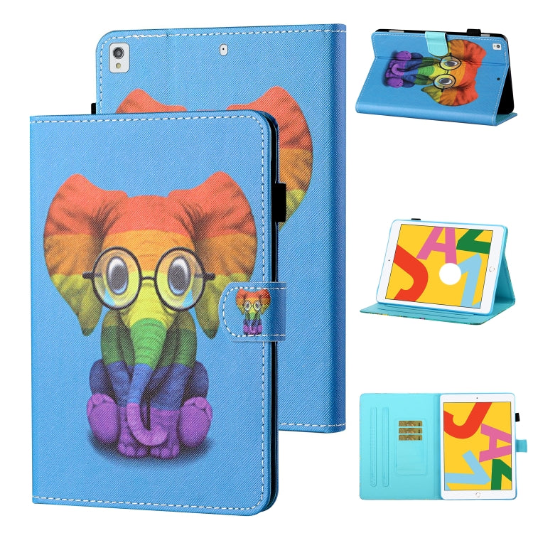 Coloured Drawing Stitching Horizontal Flip Leather Case with Holder & Card Slot & Sleep / Wake-up Function, For iPad Pro 11 (2020) / (2018), For iPad 10.2 2021 / 2020 / 2019 / Air (2019), For iPad Air / Air 2 / 9.7 (2017) & (2018)                      ...