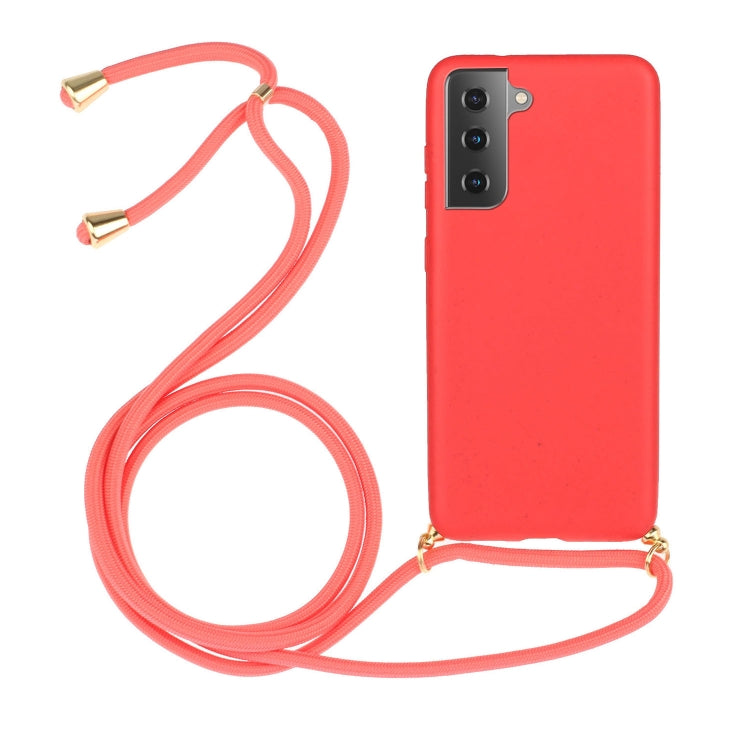 Wheat Straw Material + TPU Protective Case with Lanyard, For Samsung Galaxy S21 5G, For Samsung Galaxy S21+ 5G, For Samsung Galaxy S21 Ultra 5G, For Samsung Galaxy S20 FE