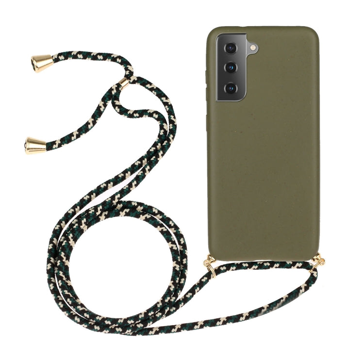 Wheat Straw Material + TPU Protective Case with Lanyard, For Samsung Galaxy S21 5G, For Samsung Galaxy S21+ 5G, For Samsung Galaxy S21 Ultra 5G, For Samsung Galaxy S20 FE