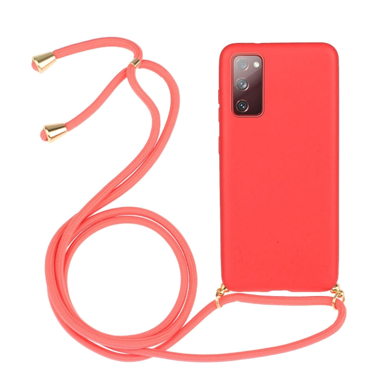 Wheat Straw Material + TPU Protective Case with Lanyard, For Samsung Galaxy S21 5G, For Samsung Galaxy S21+ 5G, For Samsung Galaxy S21 Ultra 5G, For Samsung Galaxy S20 FE