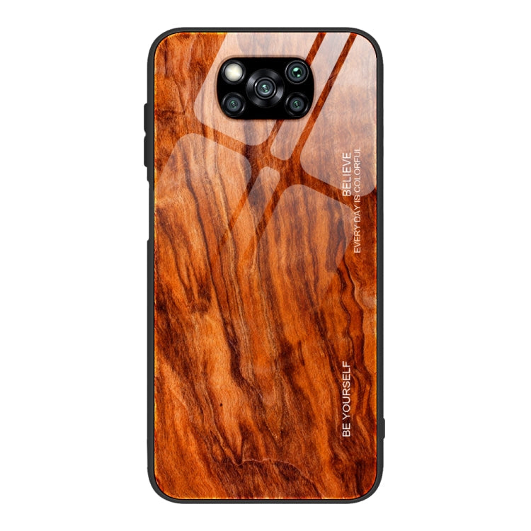Wood Grain Glass Protective Case, For Xiaomi Mi CC9, For Xiaomi Poco X3 NFC, For Xiaomi Redmi K30 Pro, For Xiaomi Redmi Note 9S