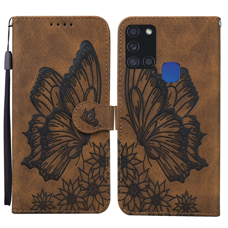 Retro Skin Feel Butterflies Embossing Horizontal Flip Leather Case with Holder & Card Slots & Wallet, For Samsung Galaxy A11, For Samsung Galaxy A12 5G, For Samsung Galaxy A21, For Samsung Galaxy A21s