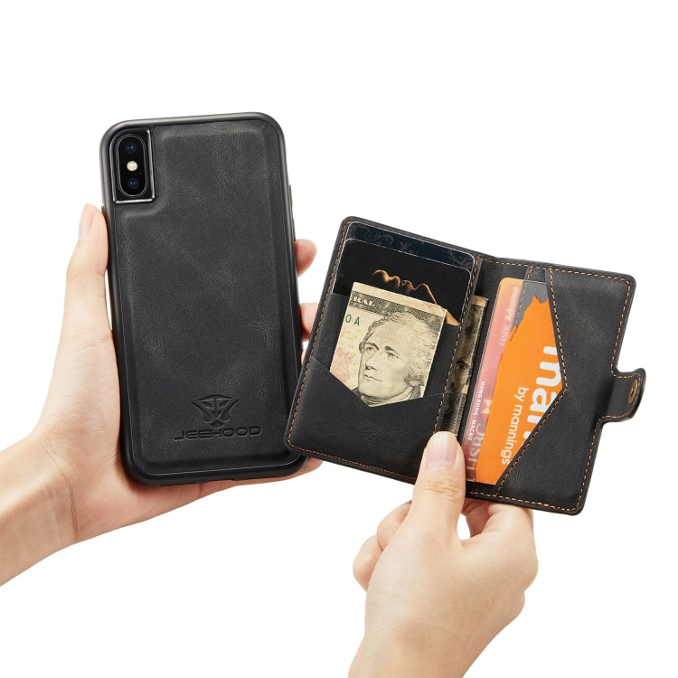 JEEHOOD Retro Magnetic Detachable Protective Case with Wallet & Card Slot & Holder, For iPhone XS Max, For iPhone 11 Pro, For iPhone 11, For iPhone 11 Pro Max
