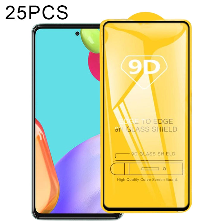 25 PCS 9D Full Glue Full Screen Tempered Glass Film, For Samsung Galaxy A72 5G / 4G (25pcs), For Samsung Galaxy A72 4G (25 PCS), For Samsung Galaxy A52 4G (25pcs), For Samsung Galaxy A52 5G / 4G (25pcs)