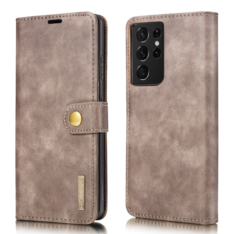 DG.MING Crazy Horse Texture Flip Detachable Magnetic Leather Case with Holder & Card Slots & Wallet, For Samsung Galaxy S21 5G, For Samsung Galaxy S21+ 5G, For Samsung Galaxy S21 Ultra 5G