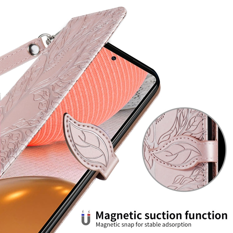 Life of Tree Embossing Pattern Horizontal Flip Leather Case with Holder & Card Slot & Wallet & Photo Frame & Lanyard, For Samsung Galaxy A72 5G / 4G, For Samsung Galaxy A81, For Samsung Galaxy A91, For Samsung Galaxy S21 5G