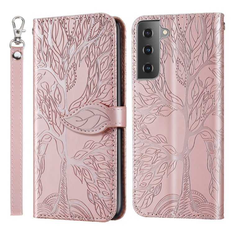 Life of Tree Embossing Pattern Horizontal Flip Leather Case with Holder & Card Slot & Wallet & Photo Frame & Lanyard, For Samsung Galaxy A72 5G / 4G, For Samsung Galaxy A81, For Samsung Galaxy A91, For Samsung Galaxy S21 5G