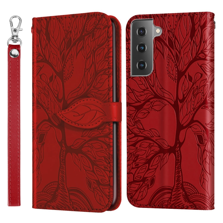 Life of Tree Embossing Pattern Horizontal Flip Leather Case with Holder & Card Slot & Wallet & Photo Frame & Lanyard, For Samsung Galaxy S21+ 5G, For Samsung Galaxy S21 Ultra 5G